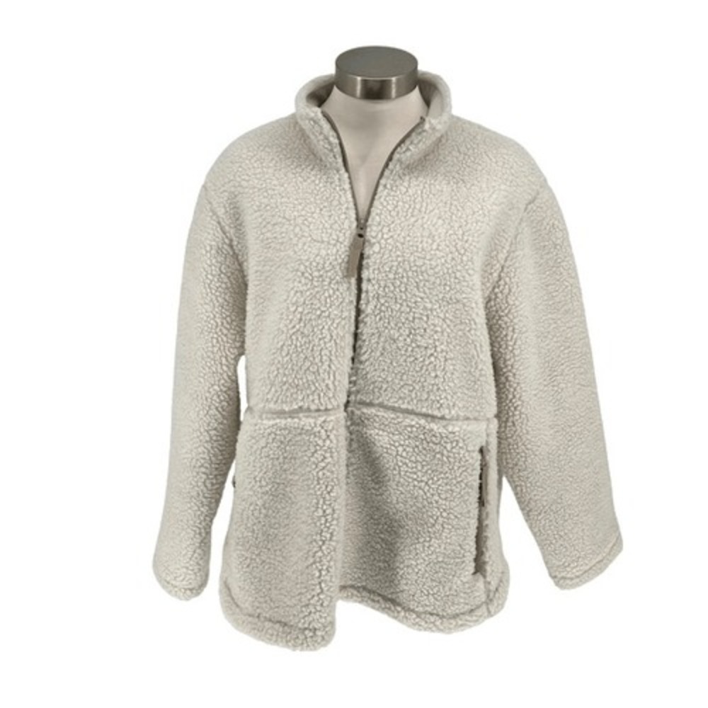 Lands End Women's Fleece Full Zip Front Ivory Cream Size Large 14-16